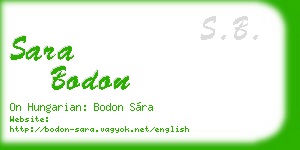 sara bodon business card