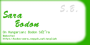 sara bodon business card